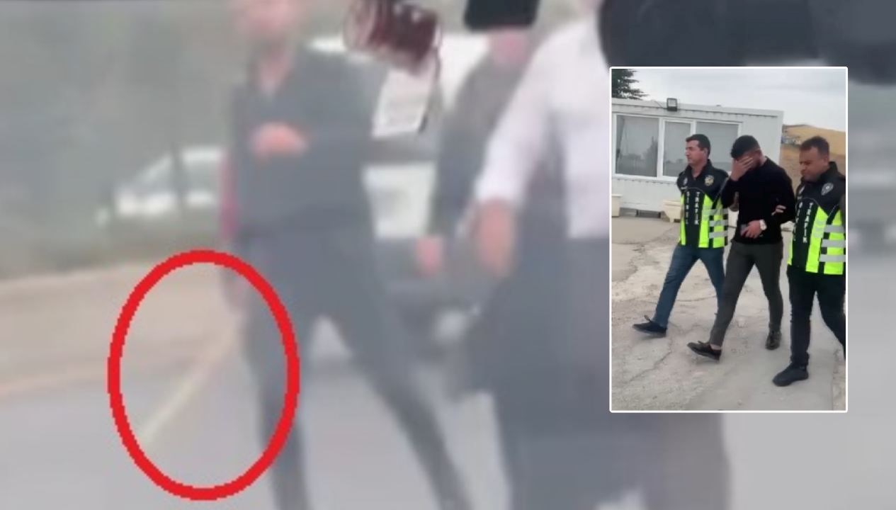 ankarada elinde sopayla trafigi tehlikeye atan surucu yakalandi YuJvcAjc