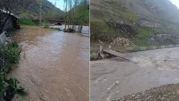 Şırnak’ta Yağışlar ve Kar Eriyiklerinin Etkisiyle Habur Çayı Taşarak Evleri Su Bastı